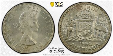 1962(m) Florin KM-60  Ag MS62
