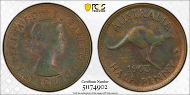 1963 Y. (p) 1/2D AU58BN