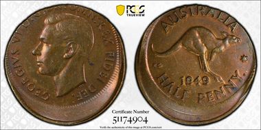 1949(p) 1/2D MS62BN