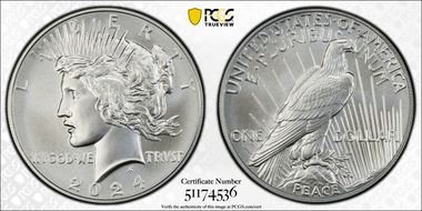 2024 $1 Peace Dollar First Strike MS70