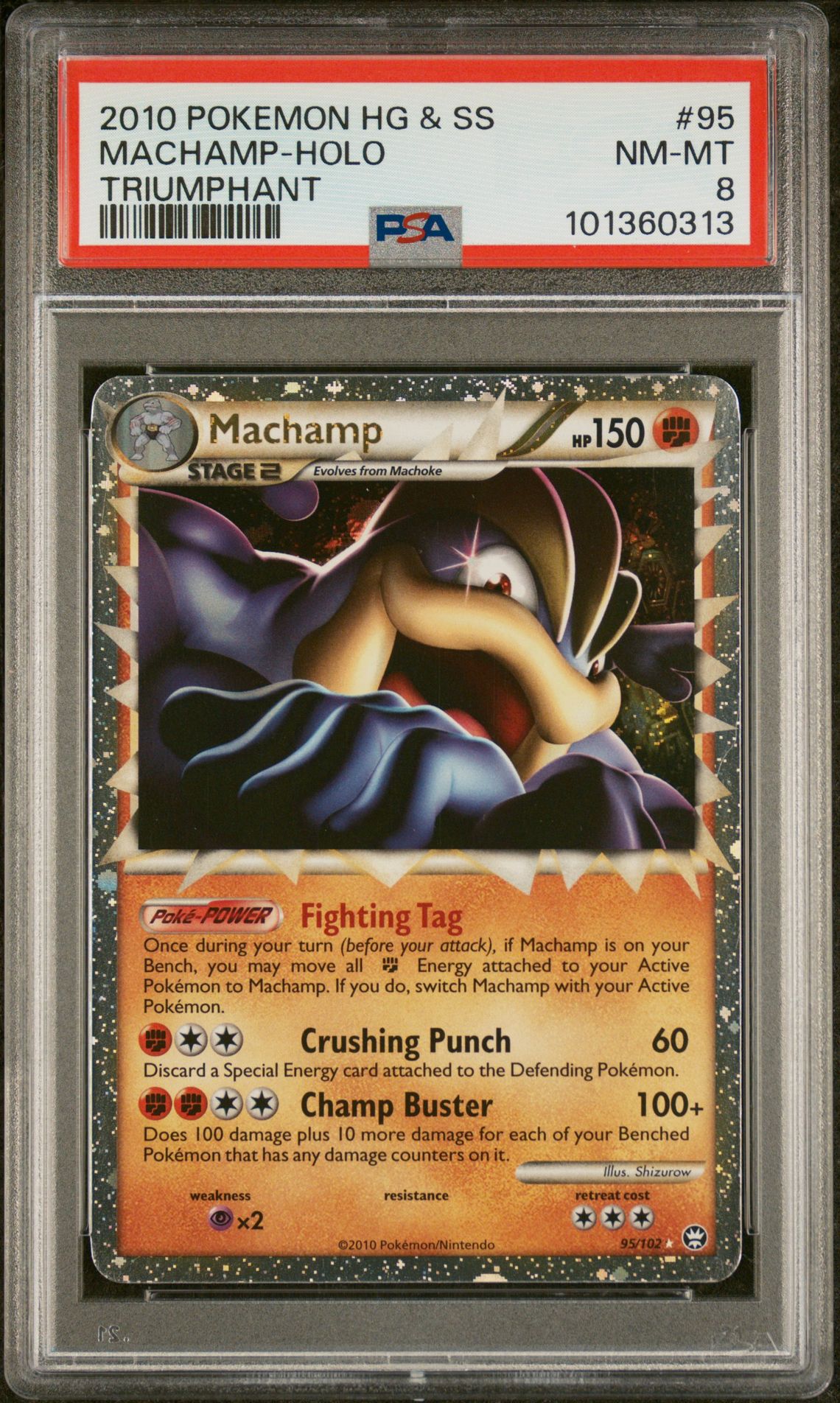 2010 Pokemon POKEMON HEARTGOLD & SOULSILVER TRIUMPHANT #95 Machamp-Holo front
