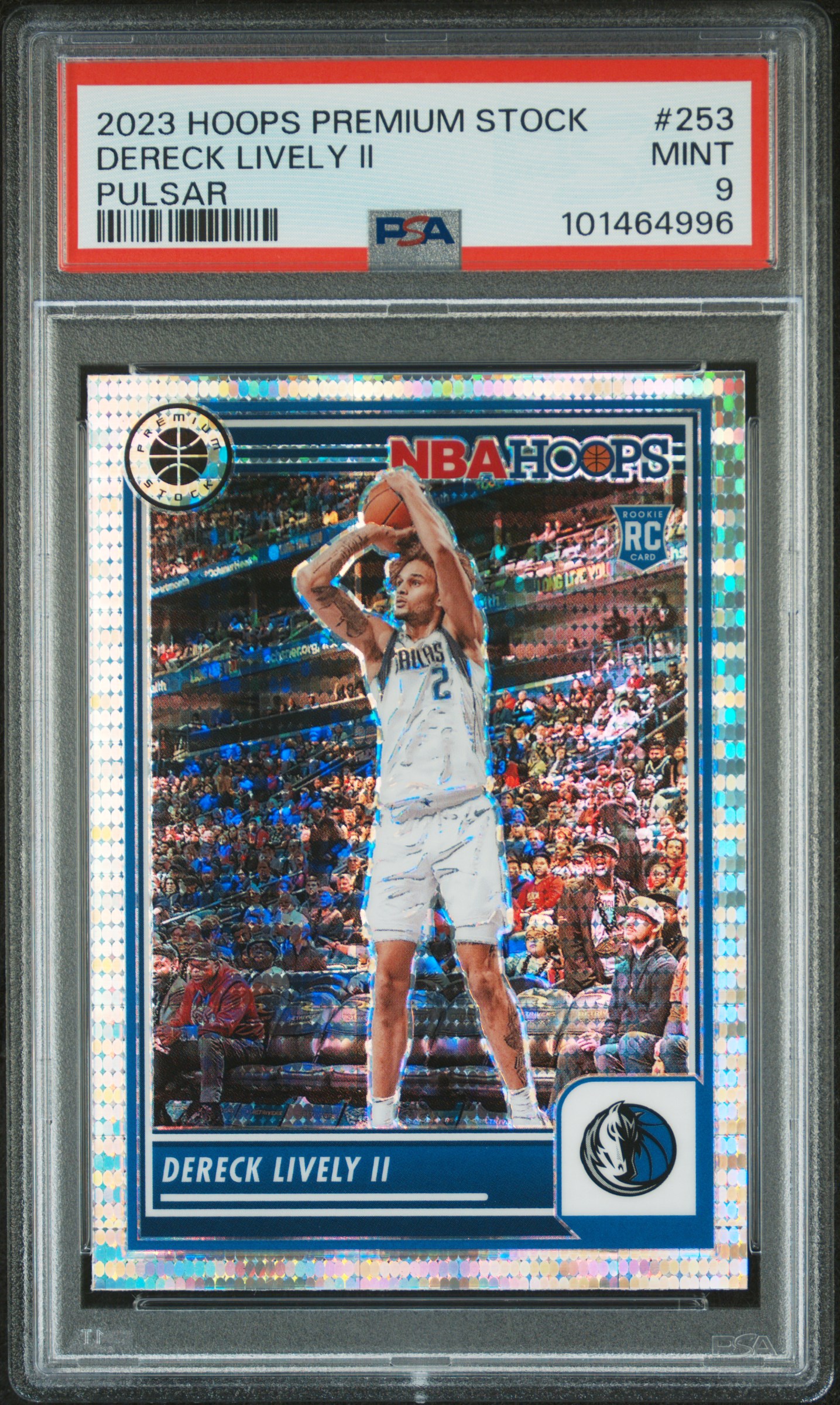 2023 Panini Hoops Premium Stock Dereck Lively Ii #253 (Pulsar) Mint 9 front