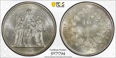 1965 10 Fr Gad-813 F-364 MS67