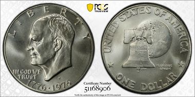 1976-S $1 Silver MS68