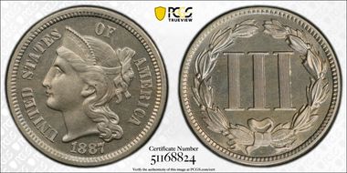 1887/6 3CN Strong Overdate PR66