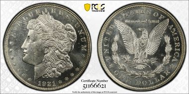 1921 $1 Morgan MS64PL