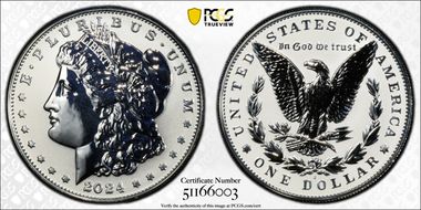 2024-S $1 Morgan Dollar Rev PR Two-Coin Reverse Proof Set First Strike PR69