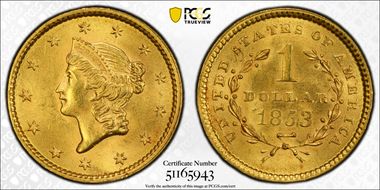 1853 G$1 MS64