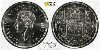 2021 50C 100th Ann. Coat of Arms MS68