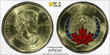 2020 $1 UN Charter 75th Anniversary Colorized MS66