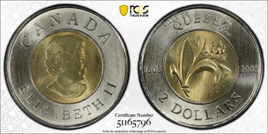 2008 $2 Quebec City MS67