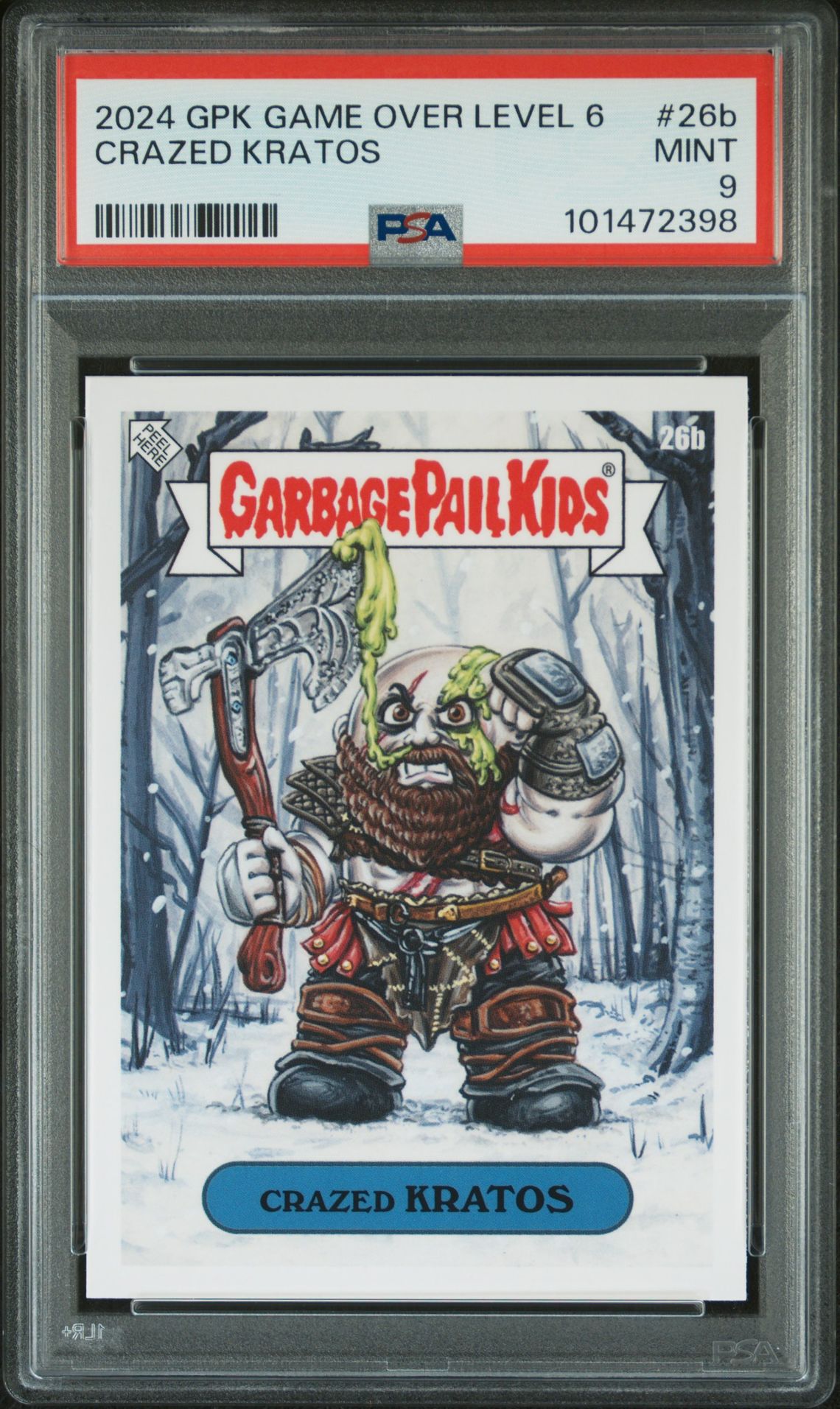 2024 Topps TOPPS GARBAGE PAIL KIDS: GAME OVER LEVEL 6 #26B Crazed Kratos front
