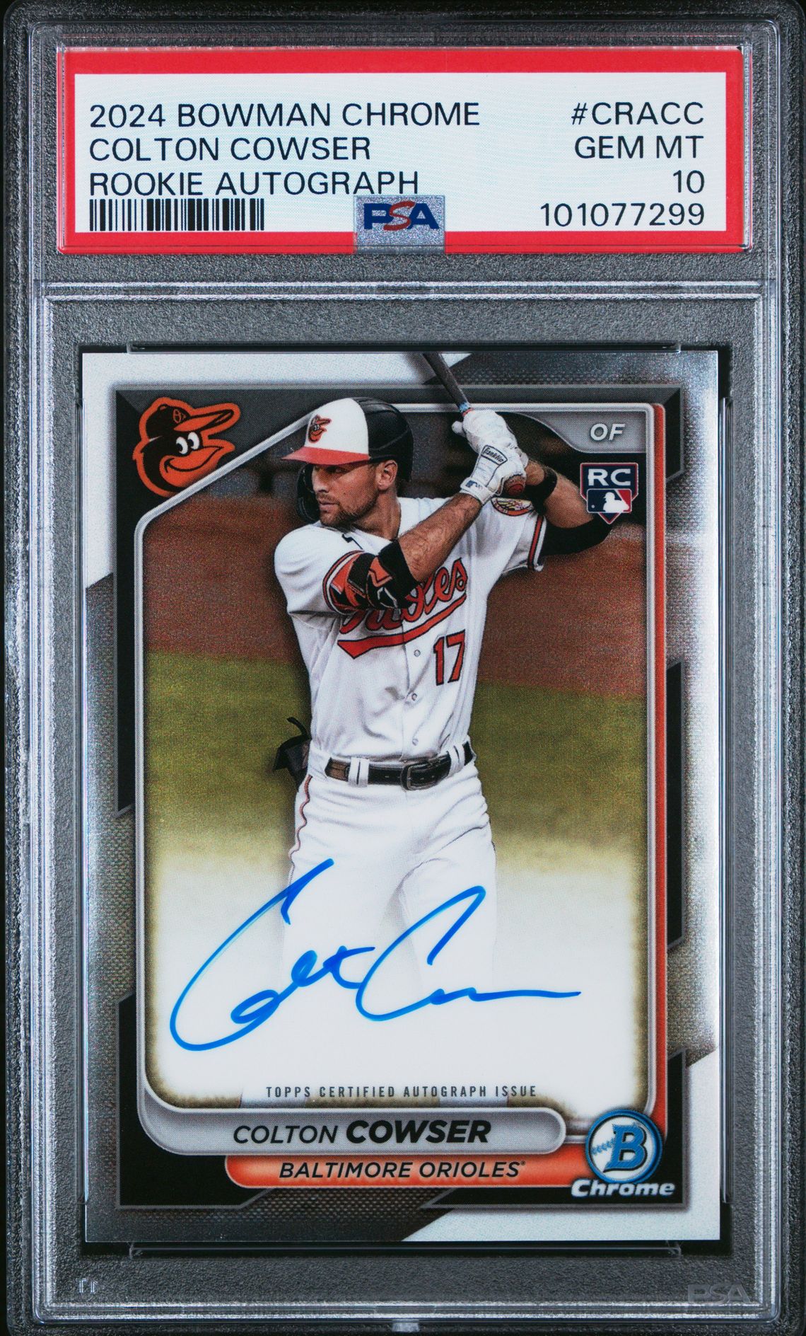 2024 Bowman BOWMAN CHROME CHROME ROOKIE AUTOGRAPHS #CRACC Colton Cowser front