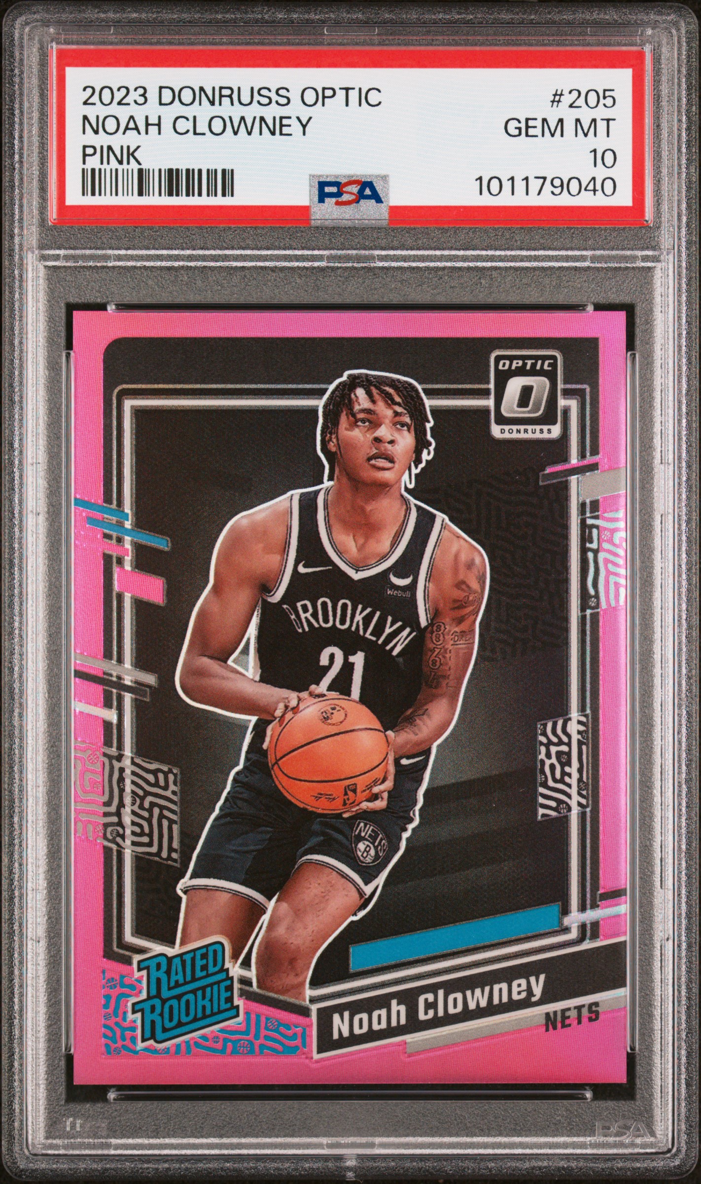 2023 Panini Donruss Optic Noah Clowney #205 (Pink) Gem Mt 10 front