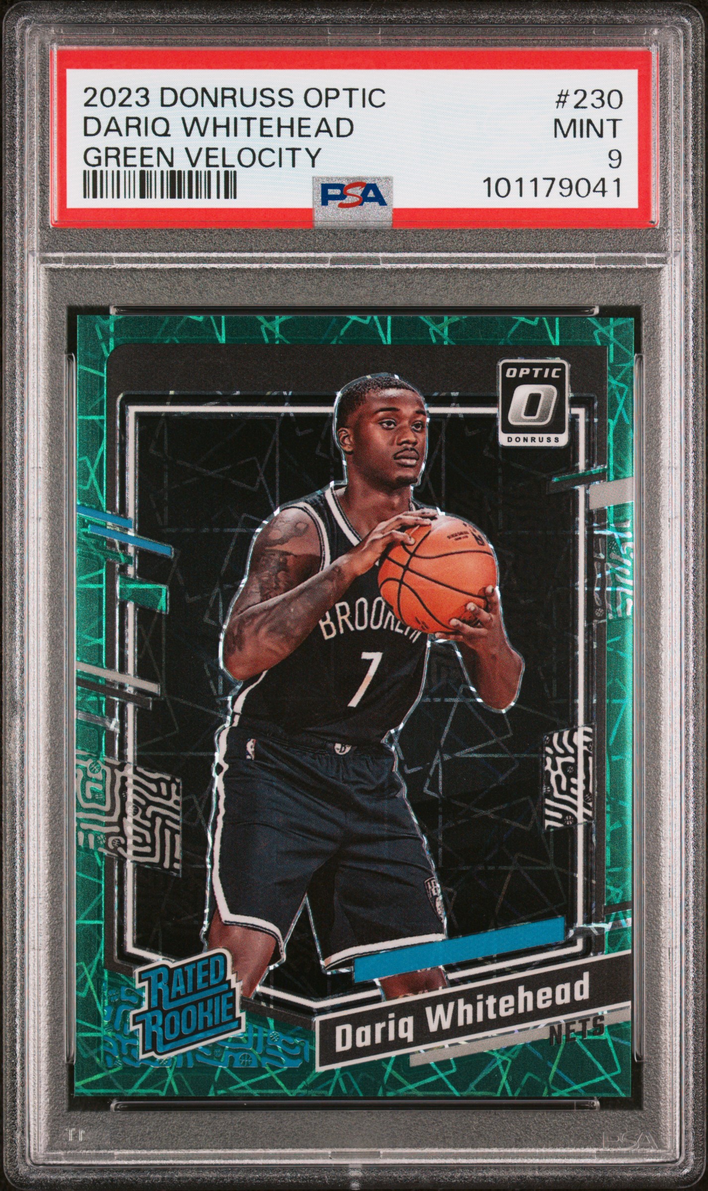 2023 Panini Donruss Optic Dariq Whitehead #230 (Green Velocity) Mint 9 front