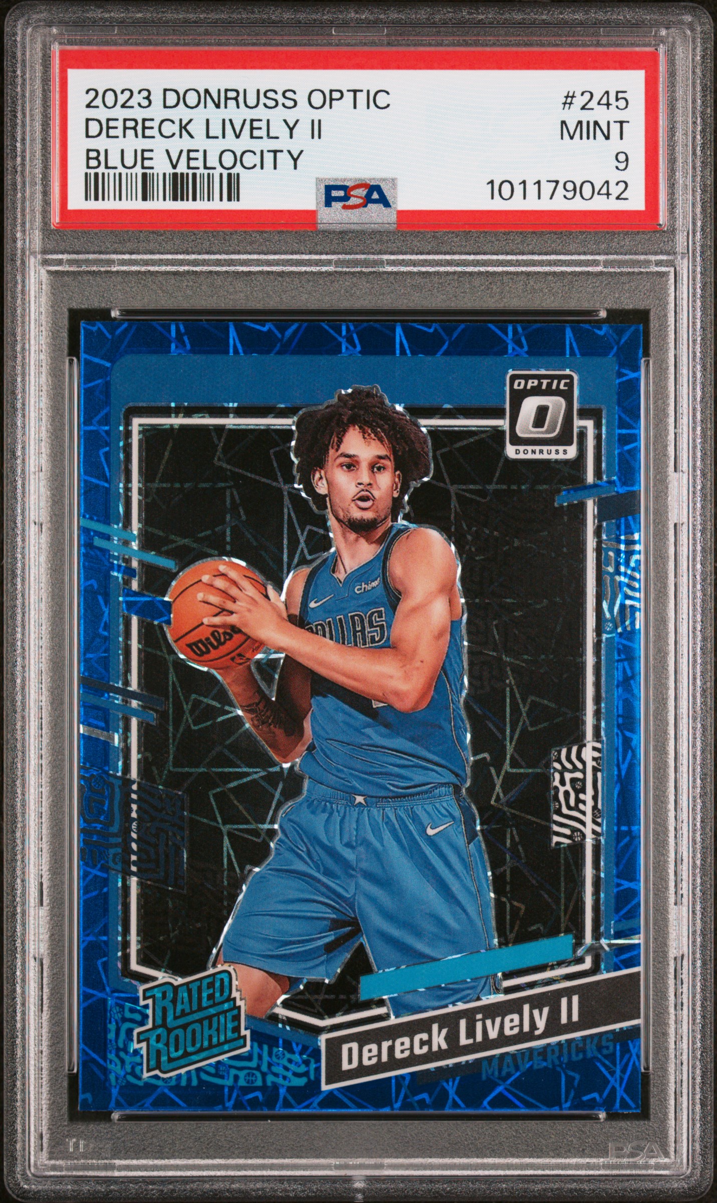 2023 Panini Donruss Optic Dereck Lively Ii #245 (Blue Velocity) Mint 9 front
