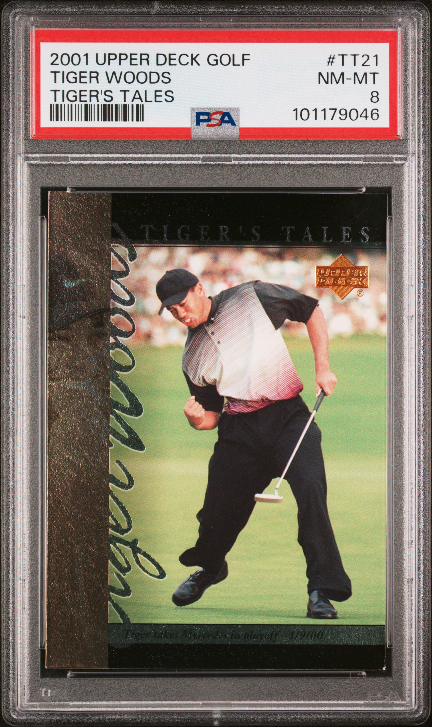 2001 Upper Deck Tiger's Tales Tiger Woods #Tt21 (Tiger's Tales) Nm-Mt 8 front