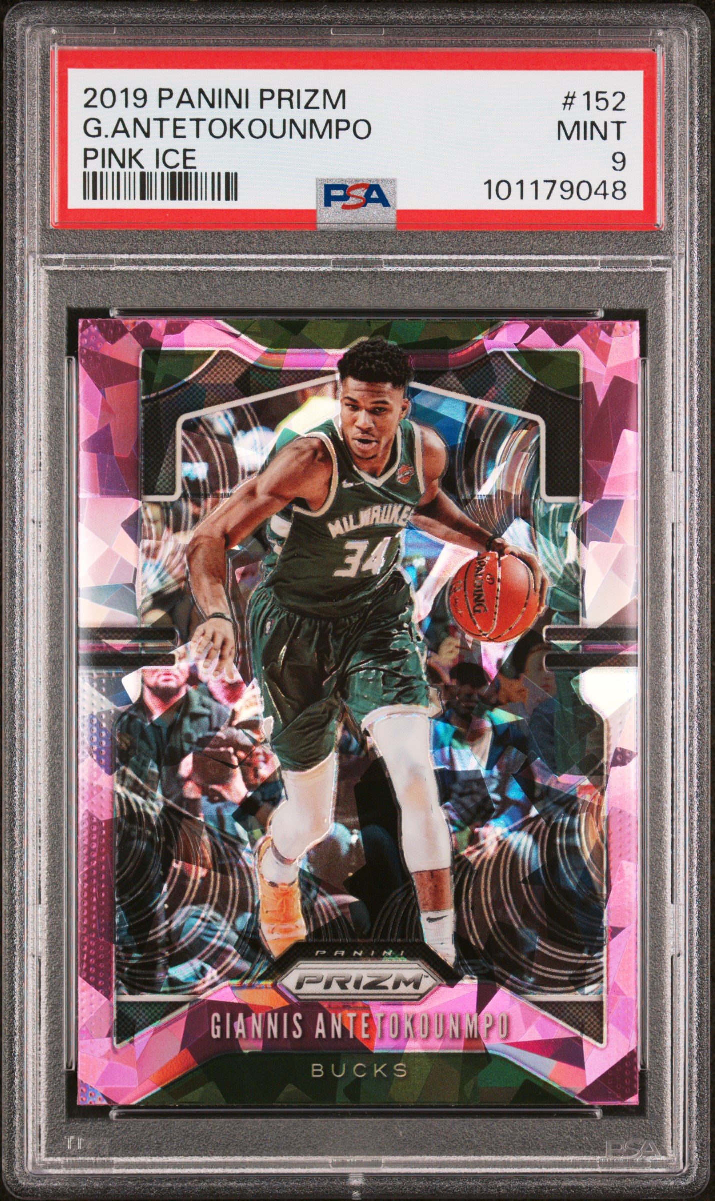2019 Panini Prizm G.antetokounmpo #152 (Pink Ice) Mint 9 front
