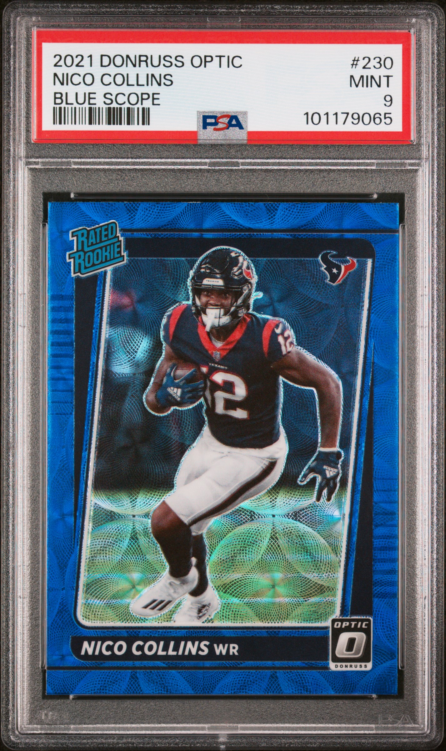 2021 Panini Donruss Optic Nico Collins #230 (Blue Scope) Mint 9 front