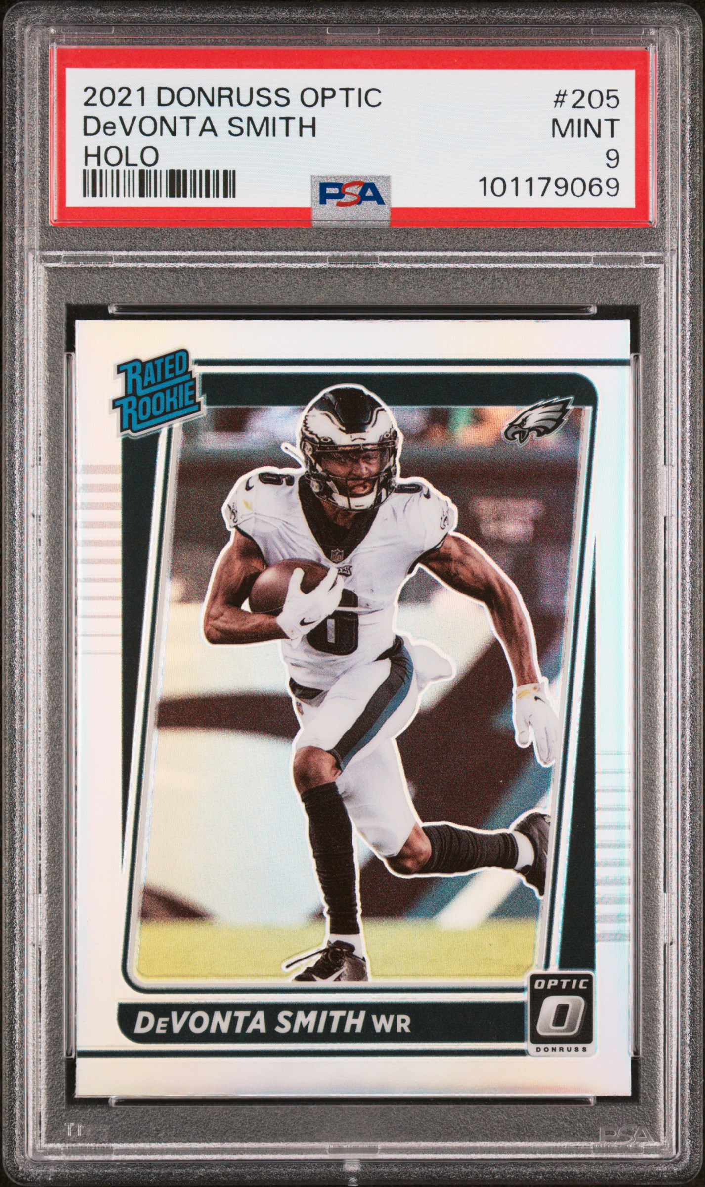 2021 Panini Donruss Optic Devonta Smith #205 (Holo) Mint 9 front
