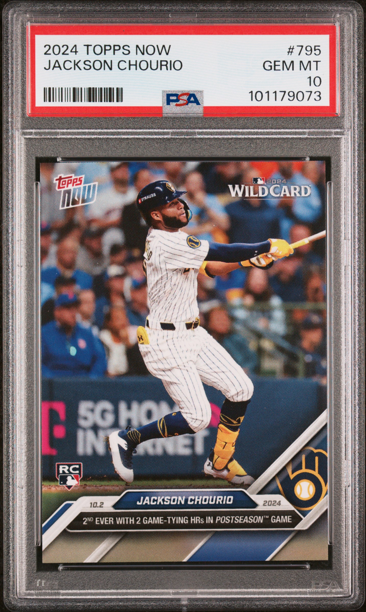 2024 Topps Now Jackson Chourio #795 Gem Mt 10 front