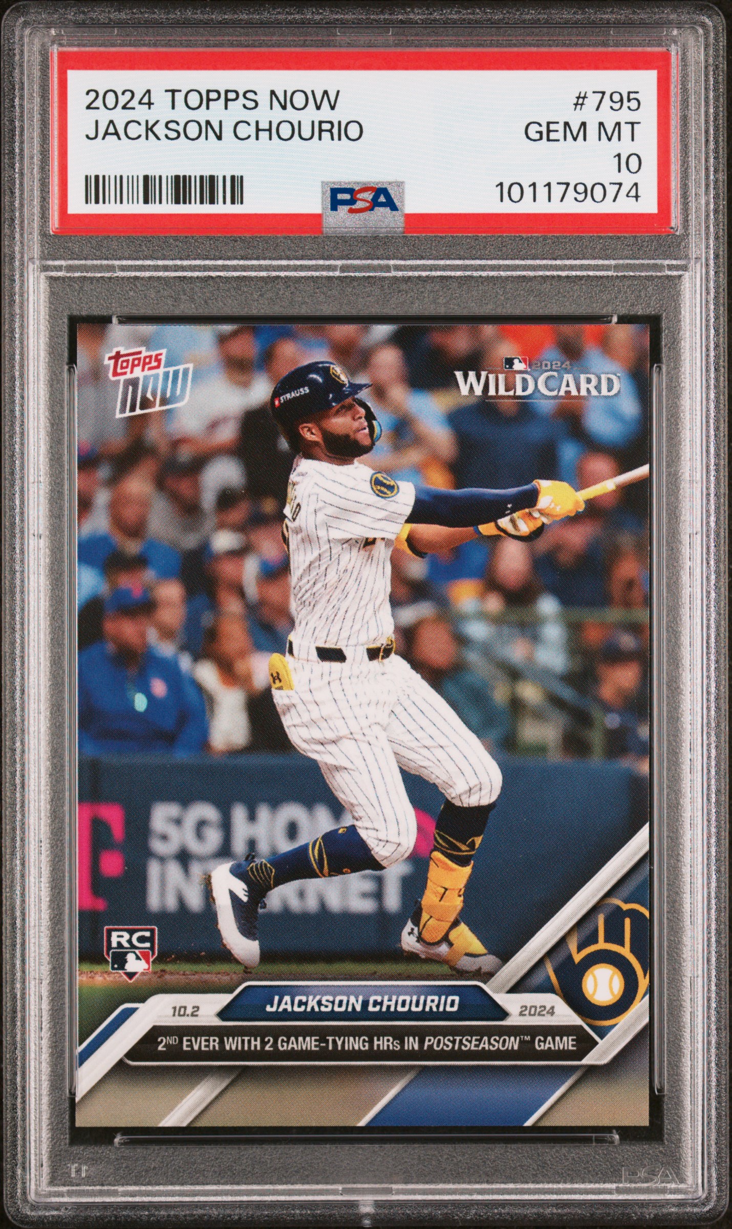 2024 Topps Now Jackson Chourio #795 Gem Mt 10 front