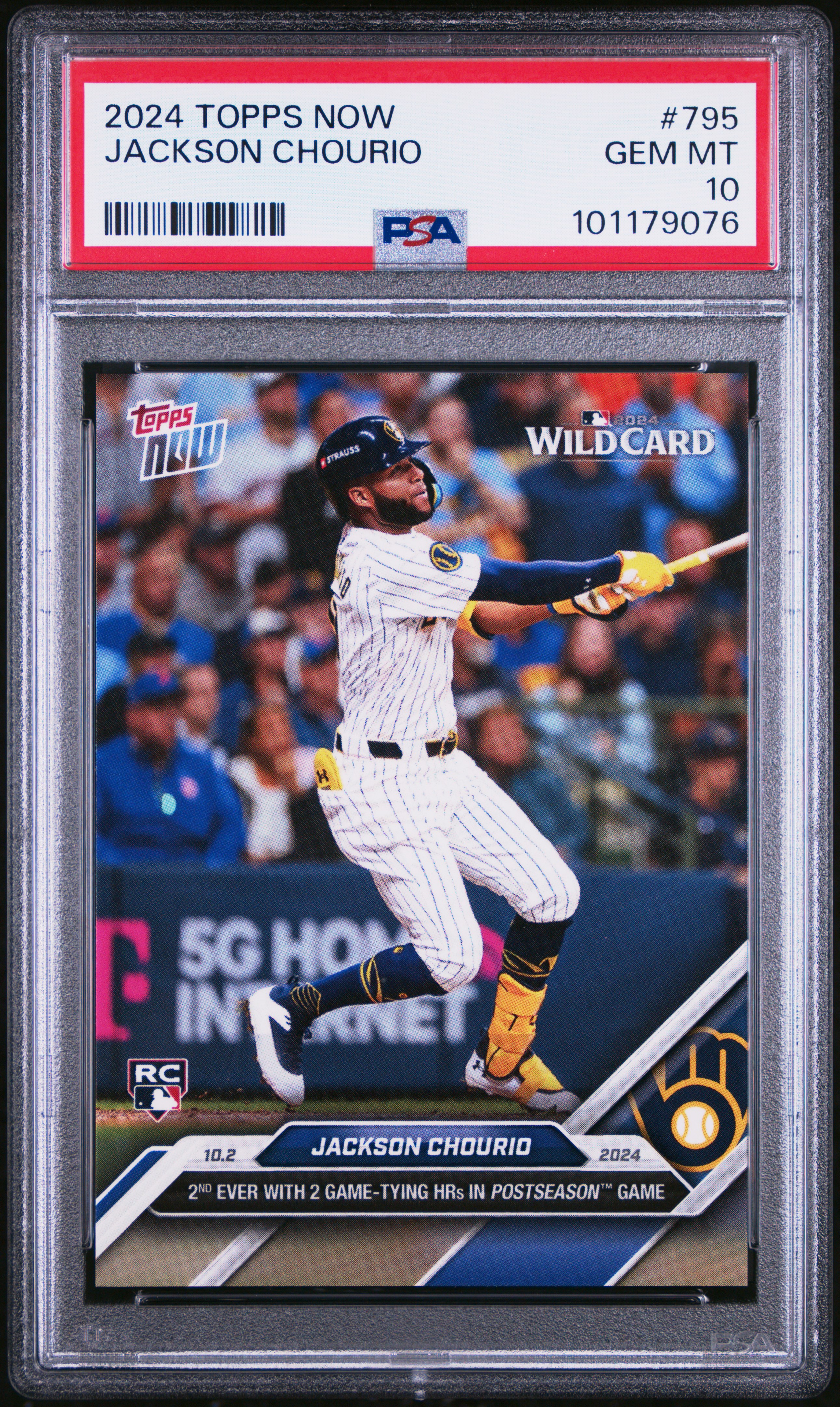 2024 Topps Now Jackson Chourio #795 Gem Mt 10 front