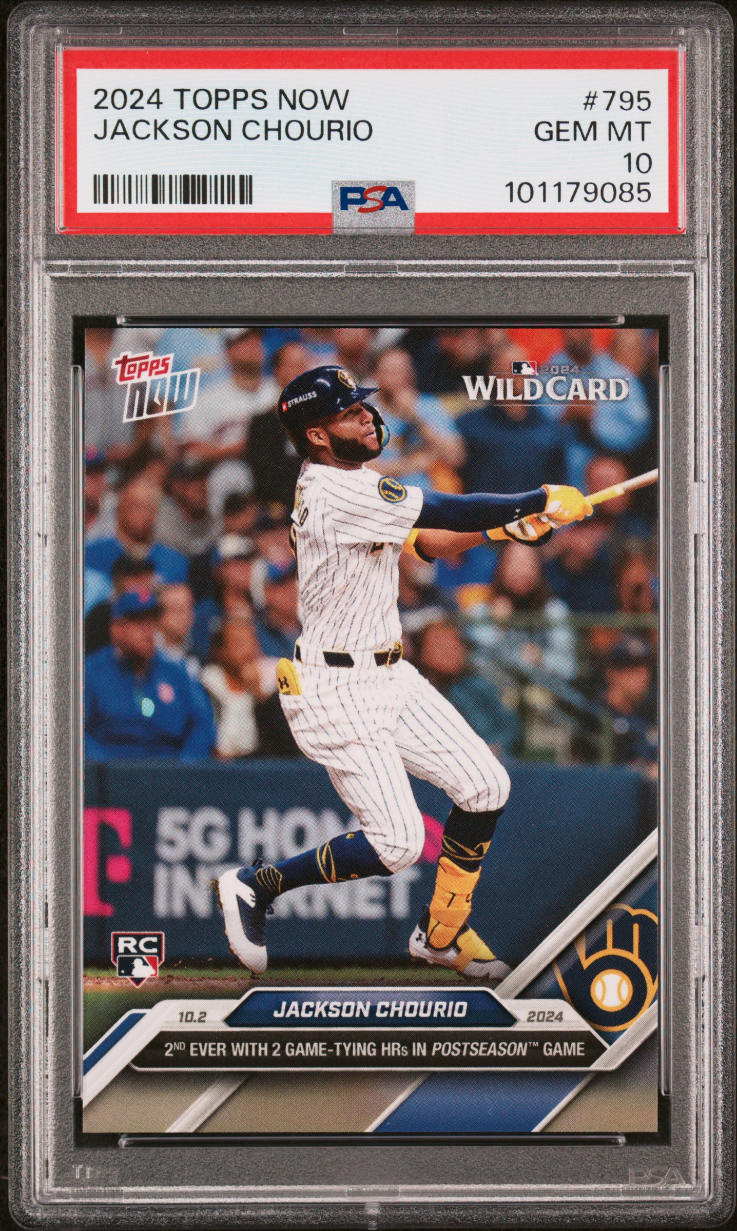 2024 Topps Now Jackson Chourio #795 Gem Mt 10 front