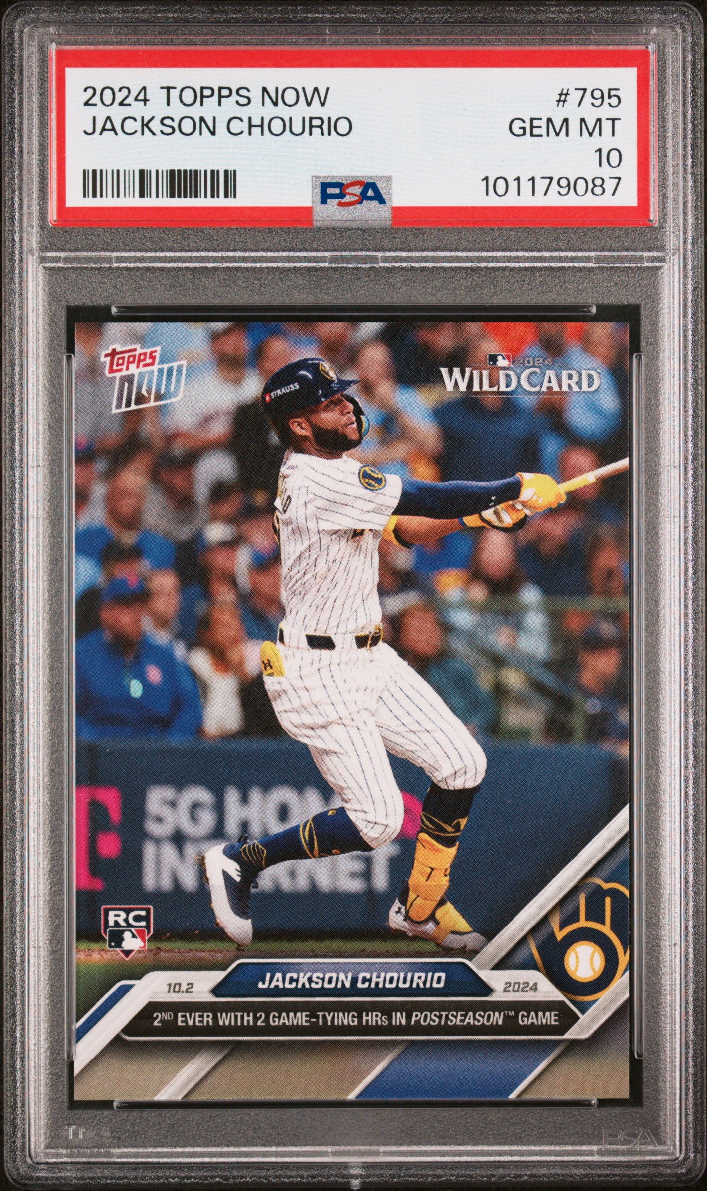 2024 Topps Now Jackson Chourio #795 Gem Mt 10 front