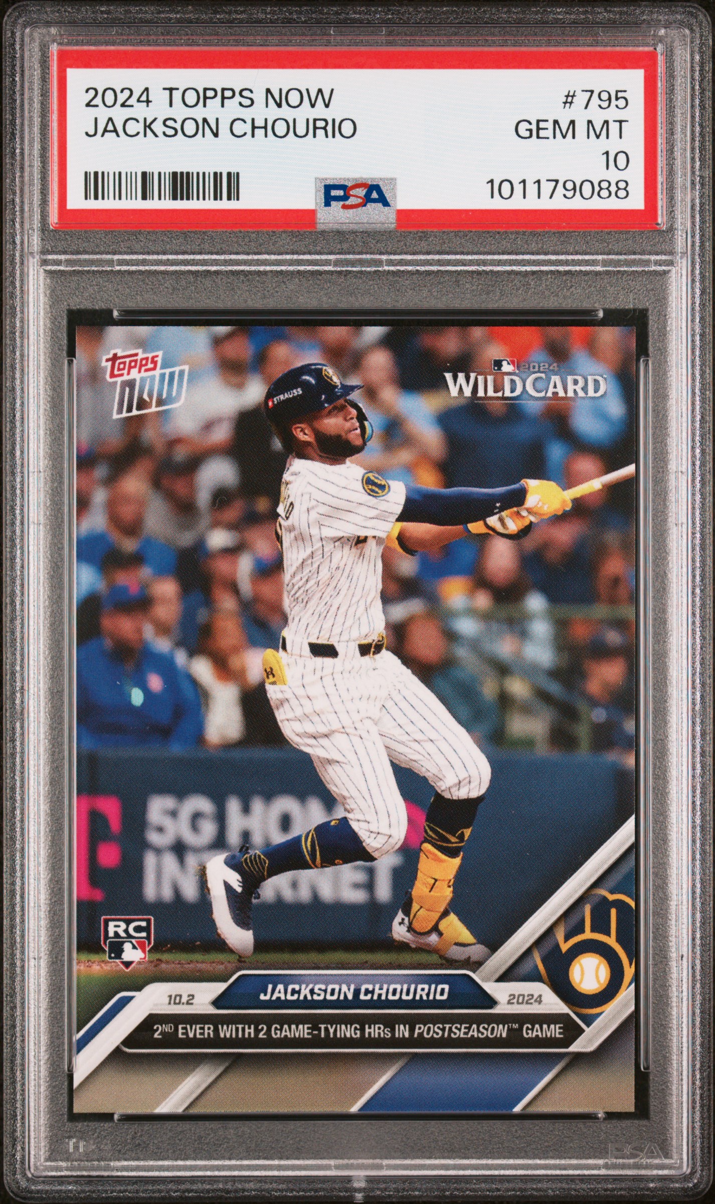 2024 Topps Now Jackson Chourio #795 Gem Mt 10 front