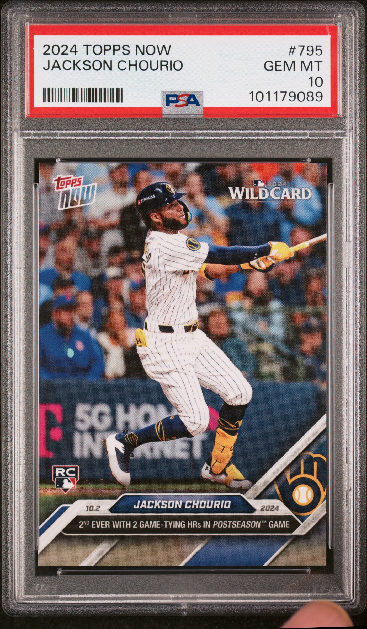 2024 Topps Now Jackson Chourio #795 Gem Mt 10 front