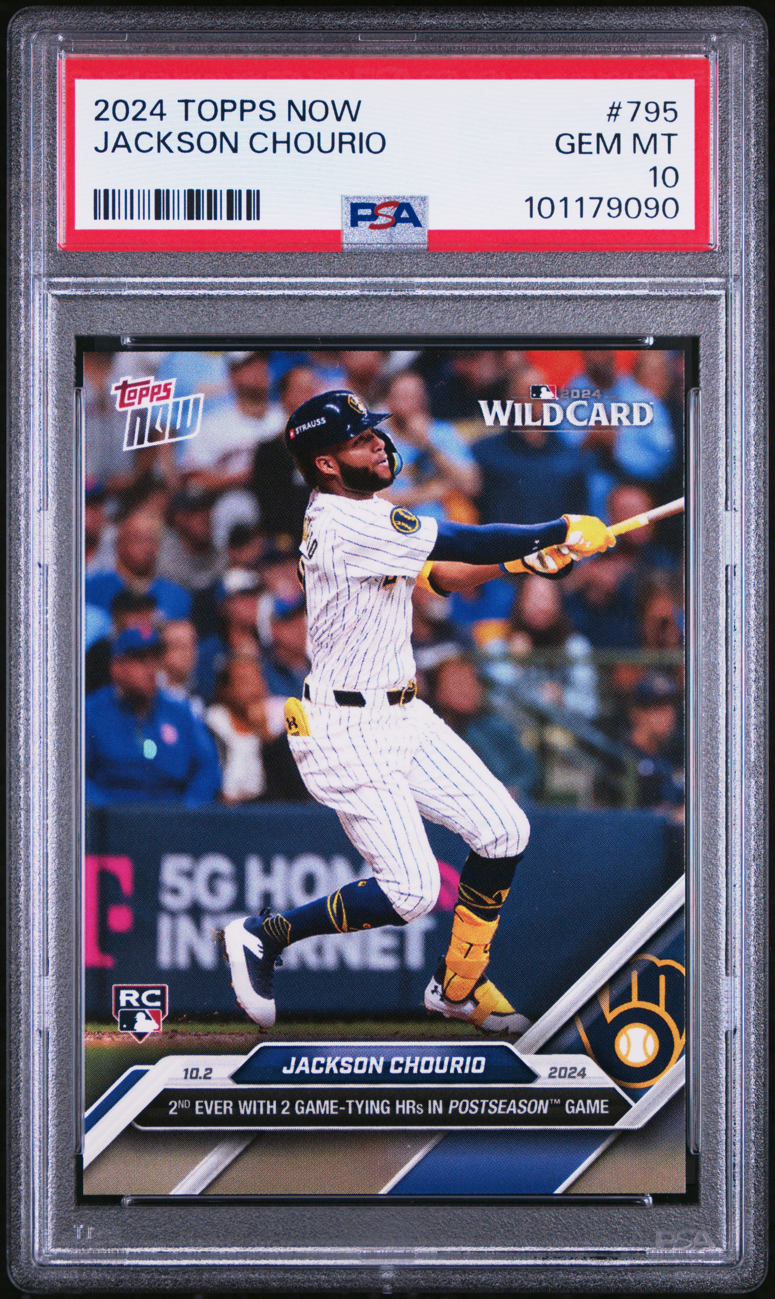 2024 Topps Now Jackson Chourio #795 Gem Mt 10 front