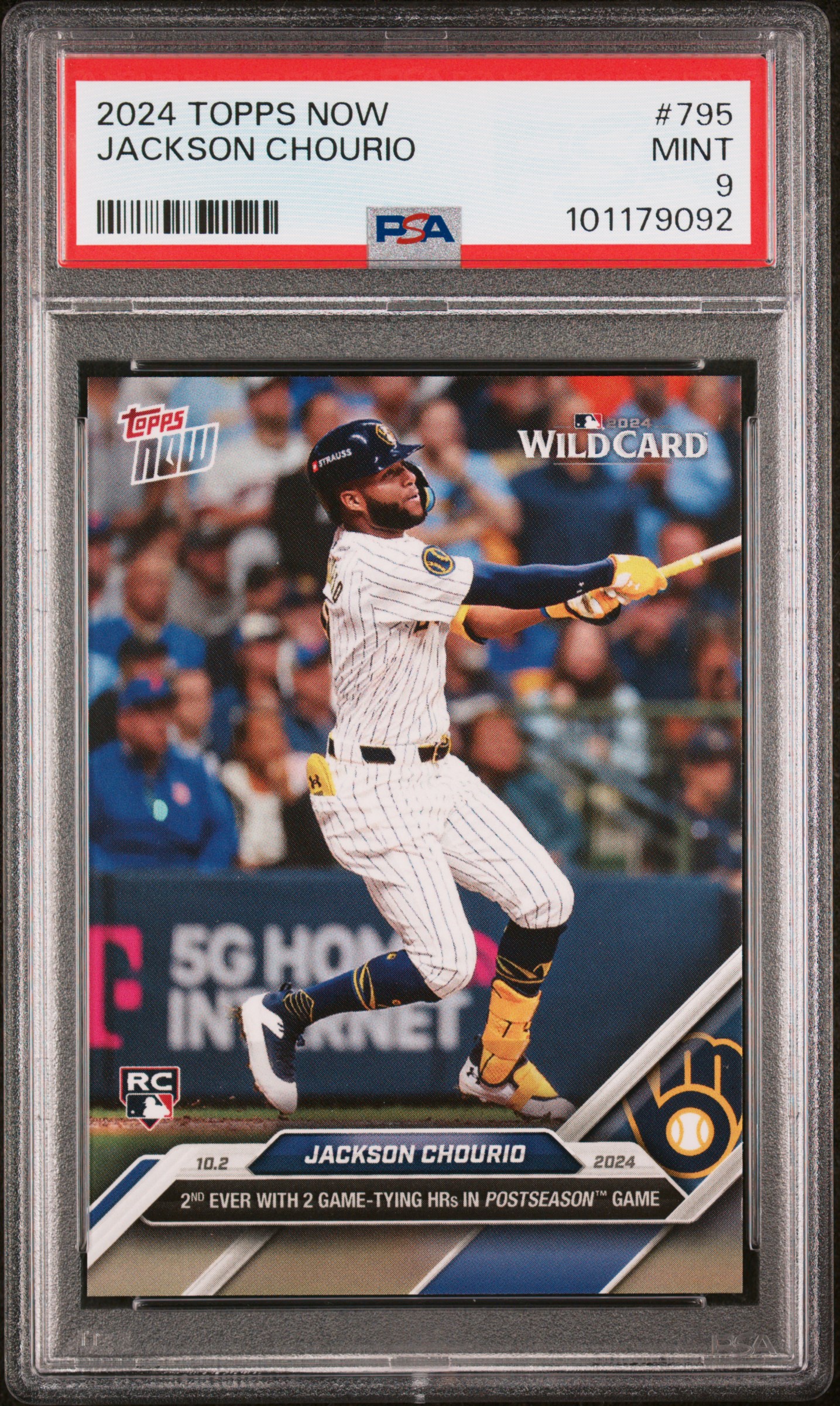 2024 Topps Now Jackson Chourio #795 Mint 9 front