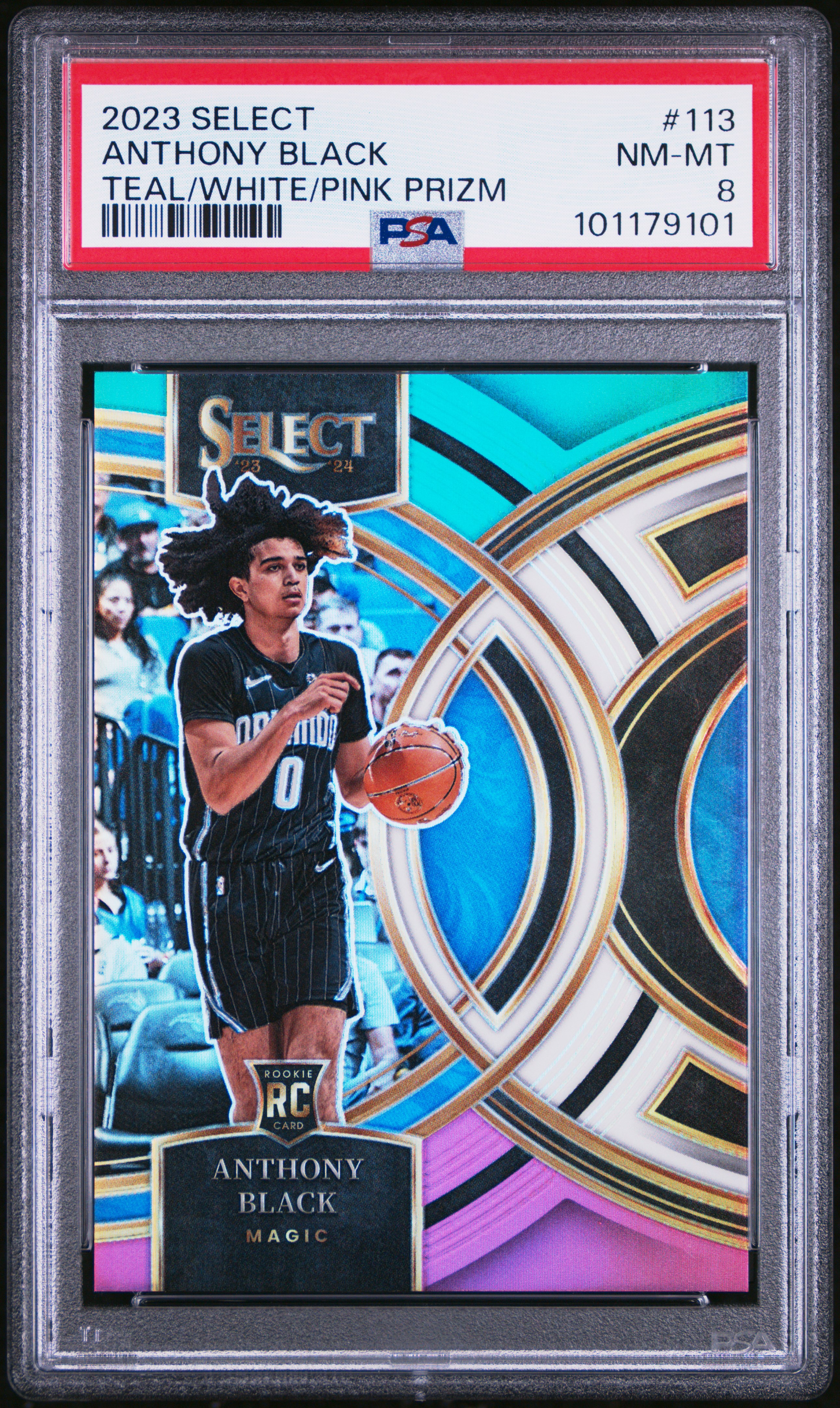 2023 Panini Select Anthony Black #113 (Teal/White/Pink Prizm) Nm-Mt 8 front