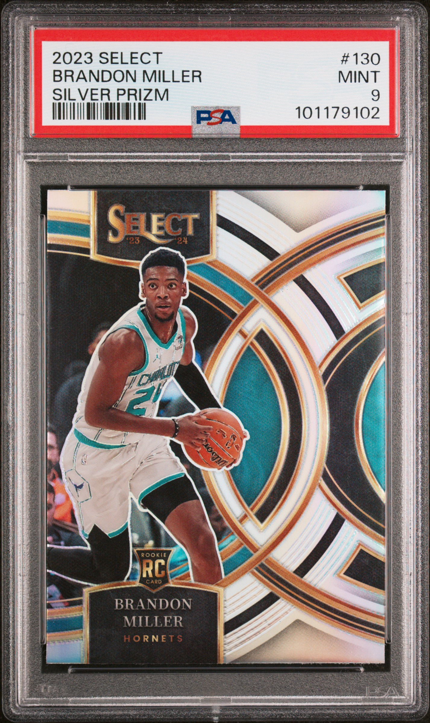 2023 Panini Select Brandon Miller #130 (Silver Prizm) Mint 9 front