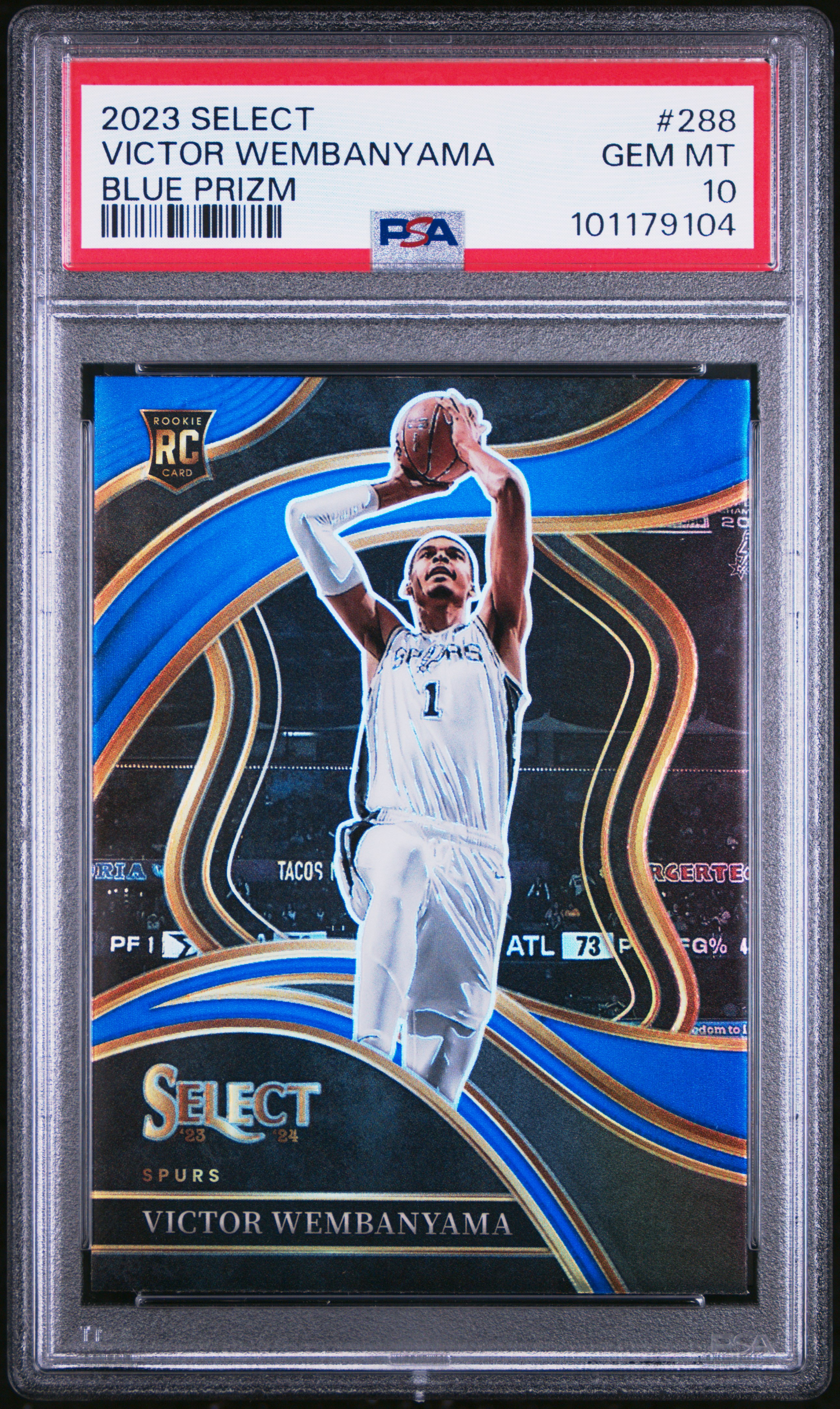 2023 Panini Select Victor Wembanyama #288 (Blue Prizm) Gem Mt 10 front