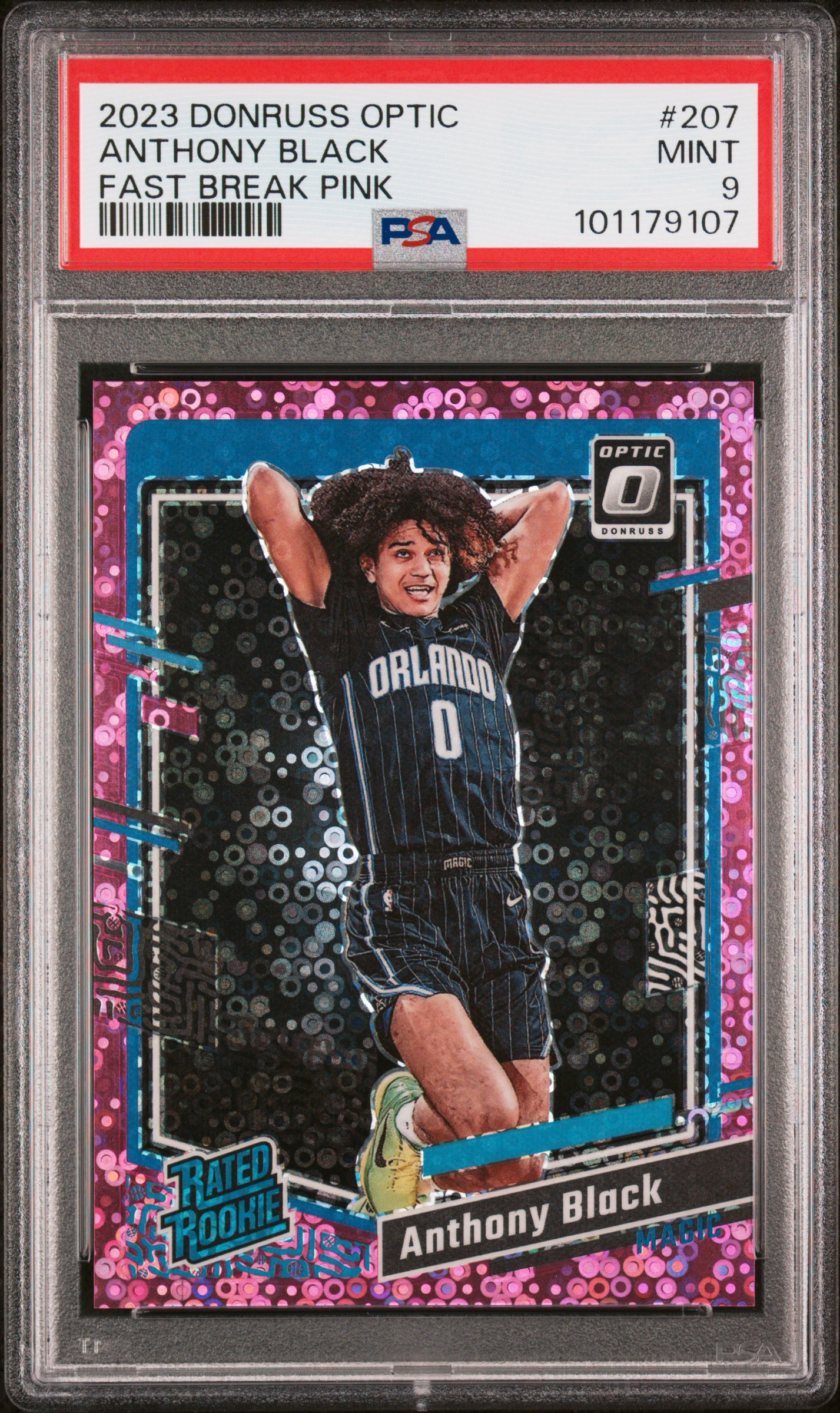 2023 Panini Donruss Optic Anthony Black #207 (Fast Break Pink) Mint 9 front
