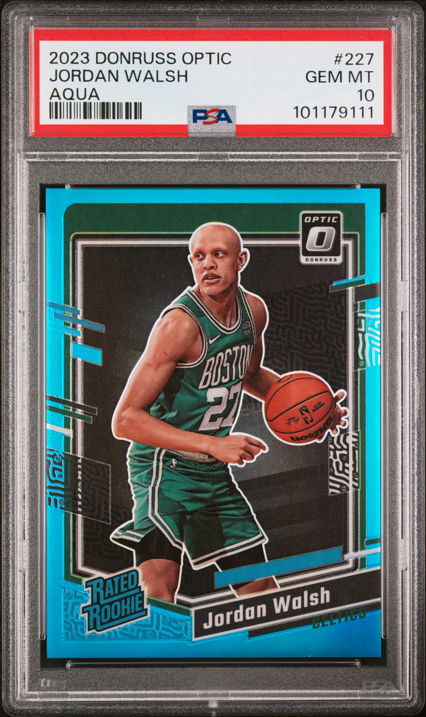2023 Panini Donruss Optic Jordan Walsh #227 (Aqua) Gem Mt 10 front