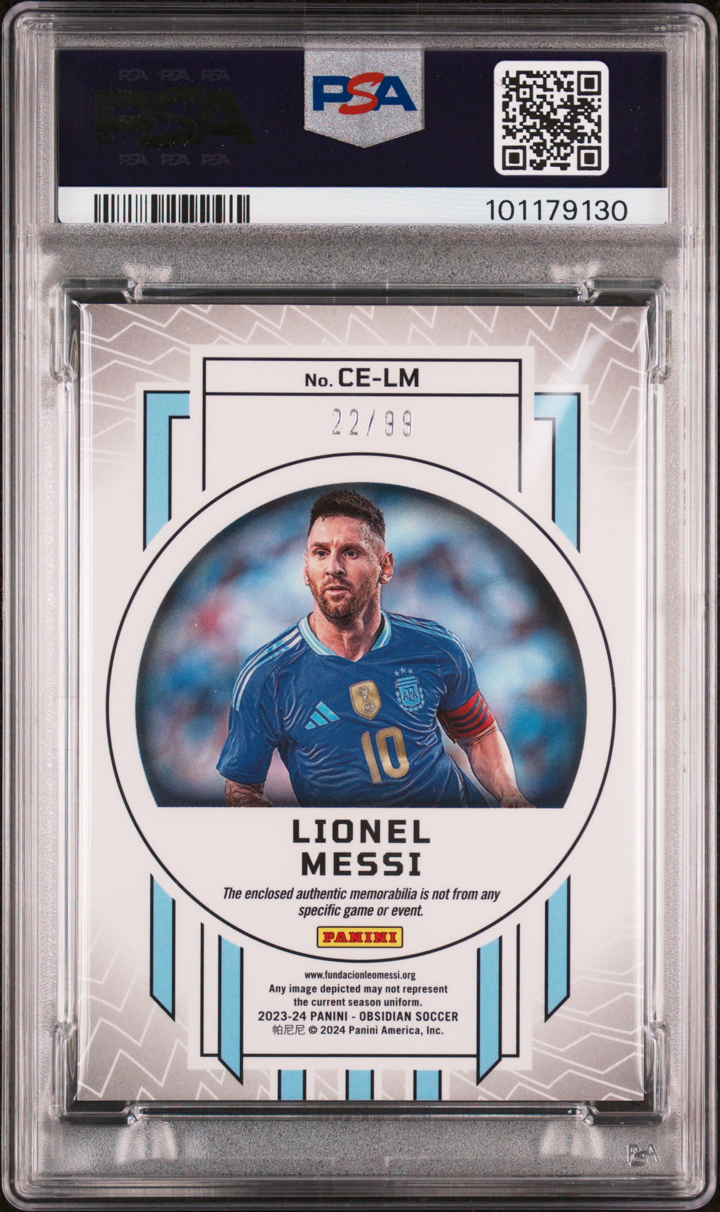 2023 Panini Obsidian Cutting Edge Relics Lionel Messi #Celm (Cutting Edge Rlc-Ee Orange) Nm-Mt 8 back
