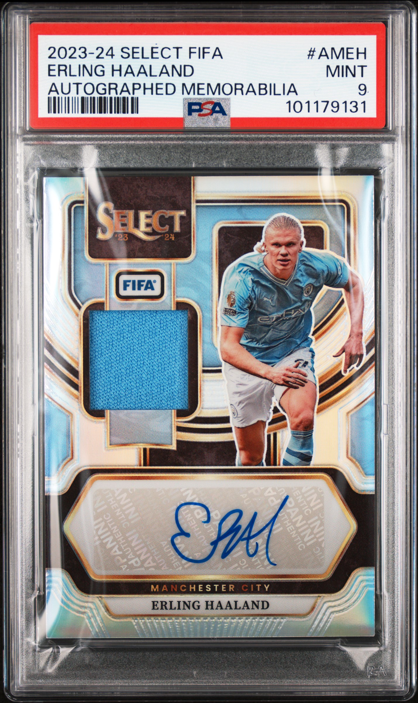 2023-24 Panini Select Fifa Autographed Memorabilia Erling Haaland #Ameh Mint 9 front