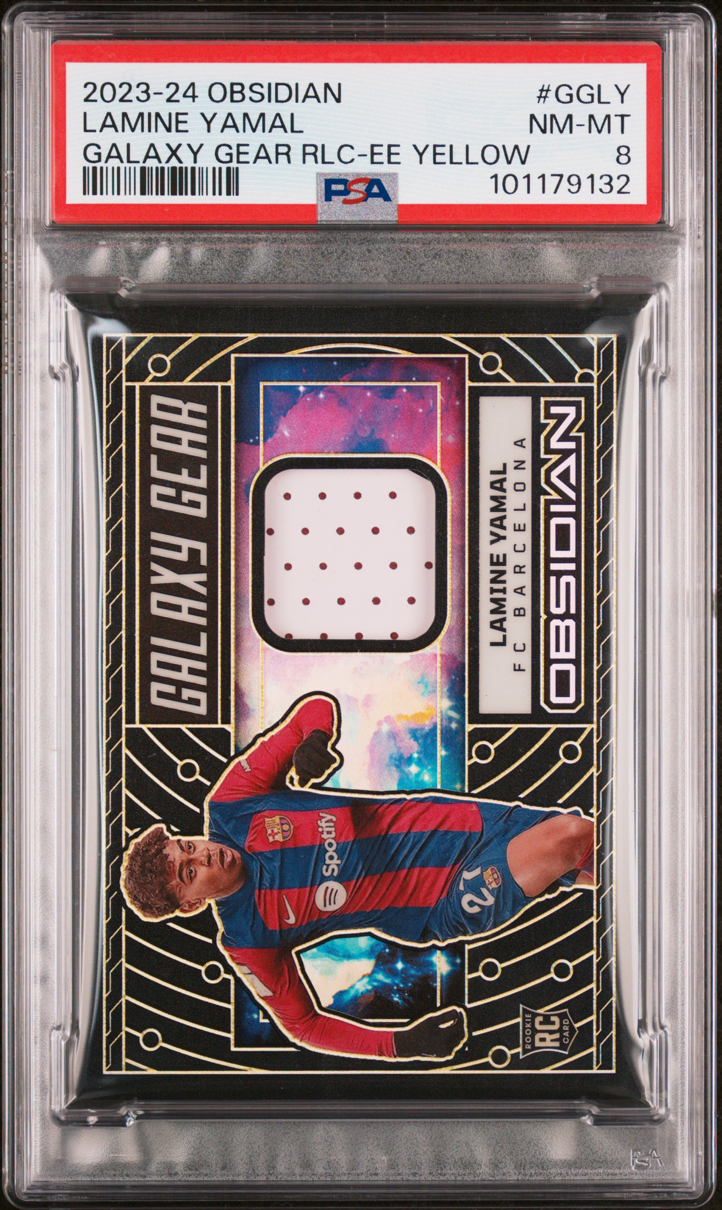 2023 Panini Obsidian Galaxy Gear Relics Lamine Yamal #Ggly (Galaxy Gear Rlc-Ee Yellow) Nm-Mt 8 front