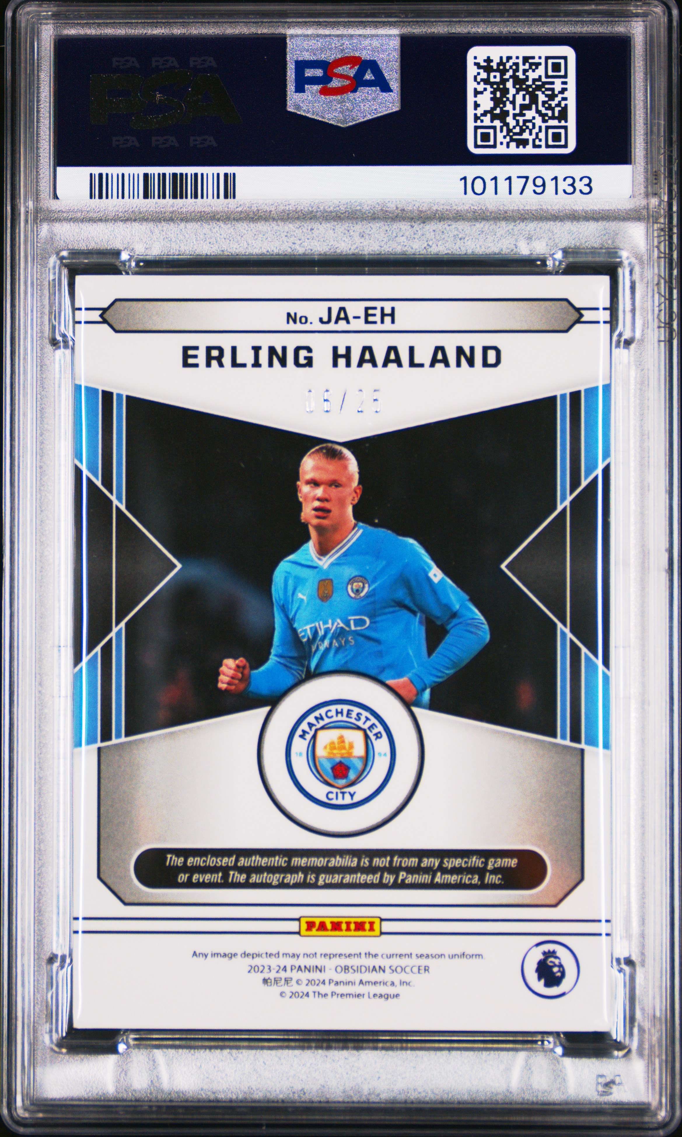 2023 Panini Obsidian Jersey Autographs Erling Haaland #Jaeh (Jersey Auto-Ee Orange) Nm-Mt 8 back