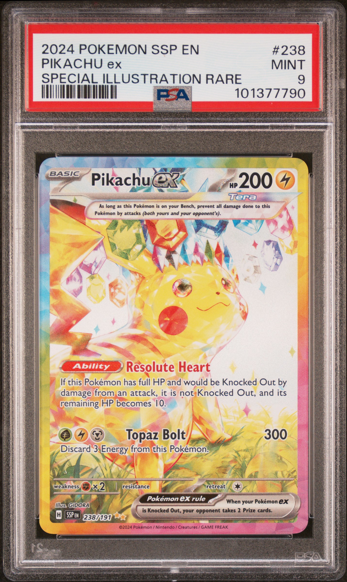 2024 Pokemon Ssp En-Surging Sparks Pikachu Ex #238 (Special Illustration Rare) Mint 9 front
