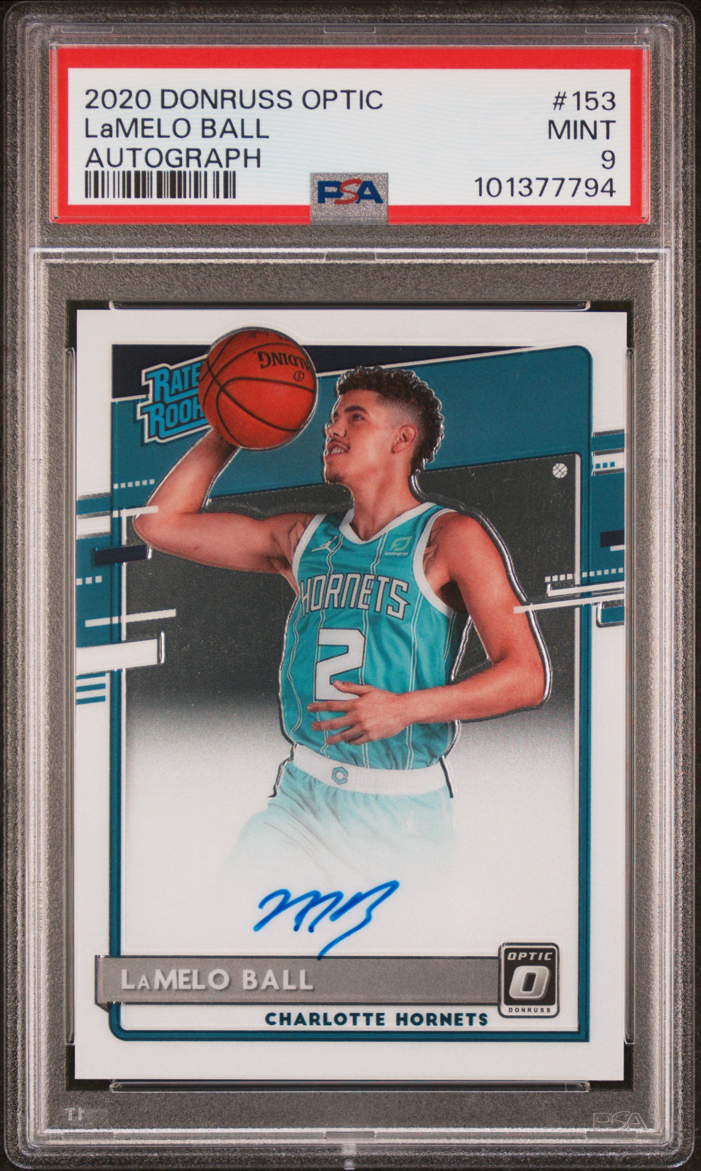 2020 Panini Donruss Optic Lamelo Ball #153 (Autograph) Mint 9 front