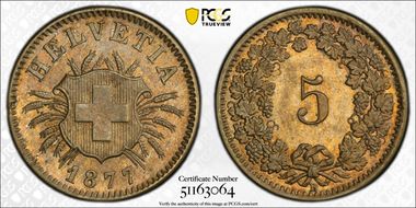 1877 B 5 Rap KM-5 MS65