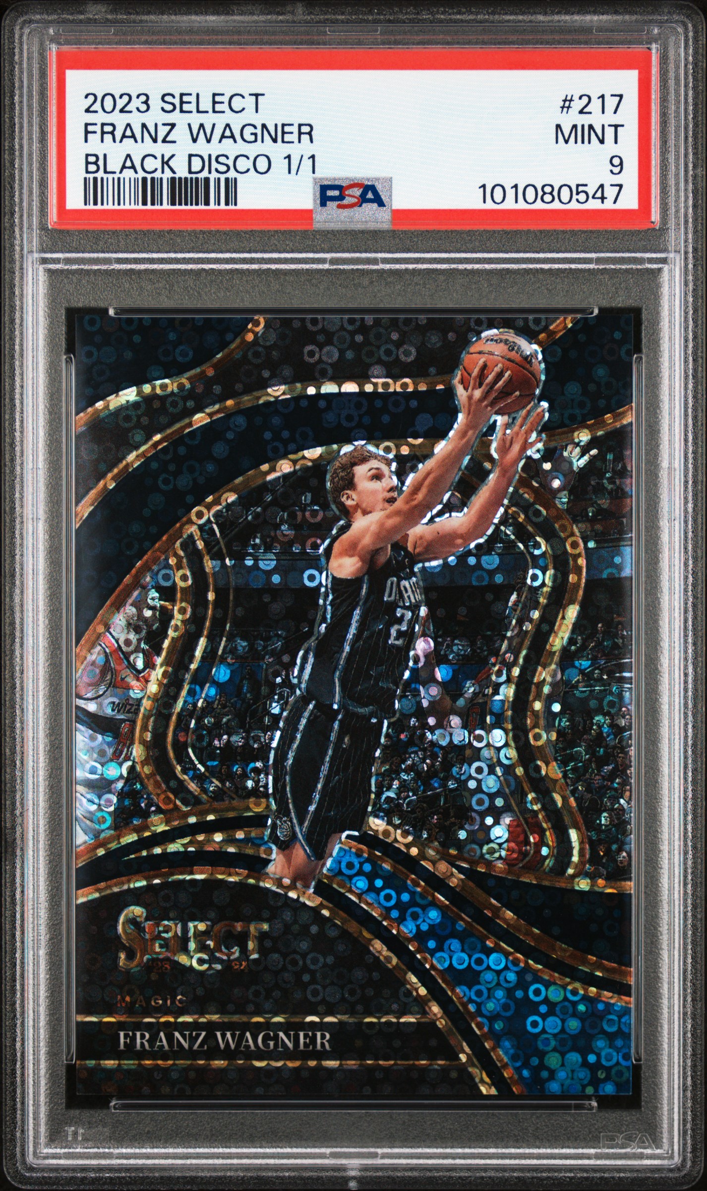 2023 Panini Select Franz Wagner #217 (Black Disco 1/1) Mint 9 front