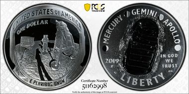 2019-P $1 Apollo 11 50th Anniversary 5oz Silver PR70DCAM
