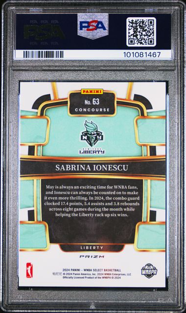 2024 Panini Select Wnba Sabrina Ionescu #63 (Red Ice) Mint 9 back