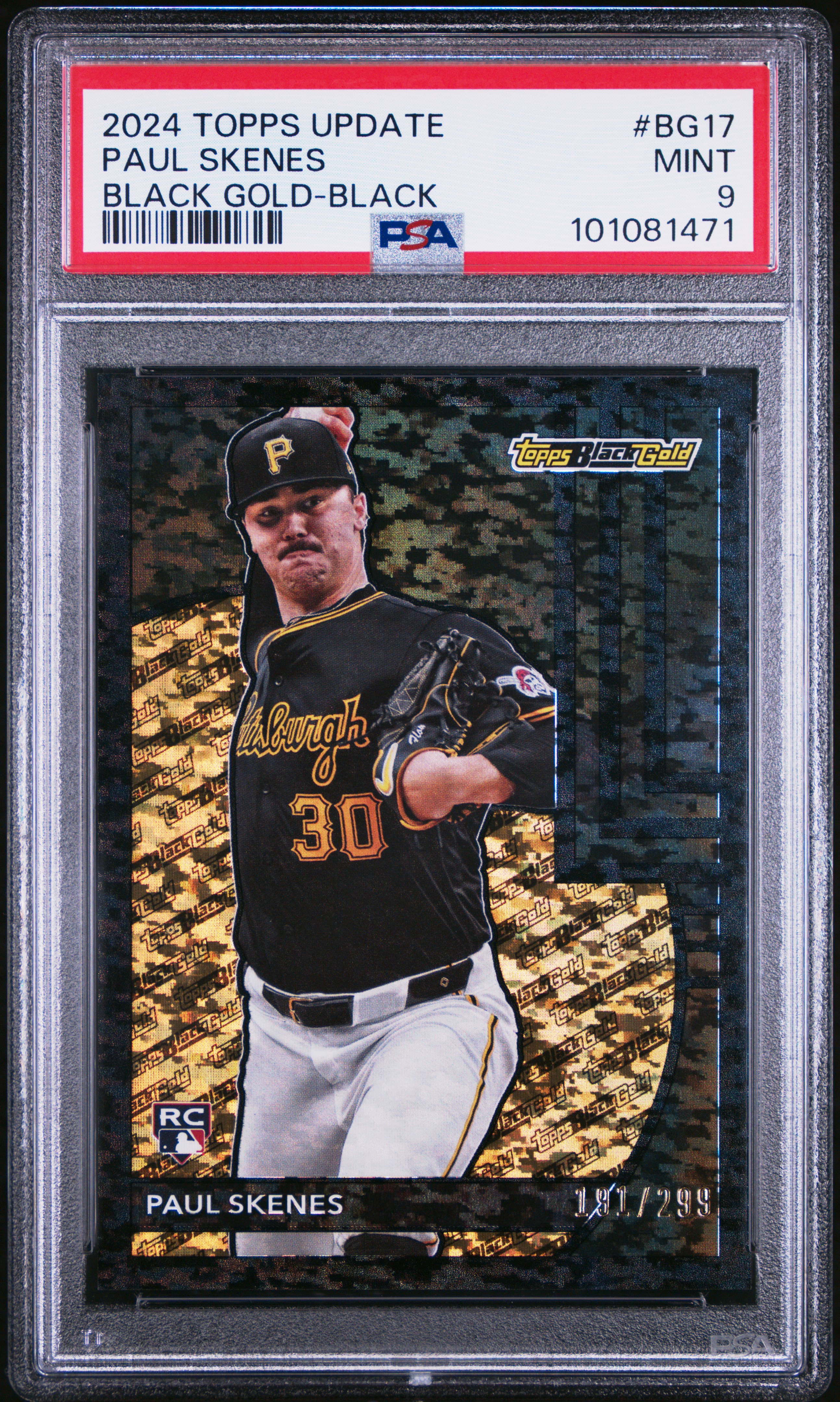 2024 Topps Update Topps Black Gold Paul Skenes #Bg17 (Black Gold-Black) Mint 9 front