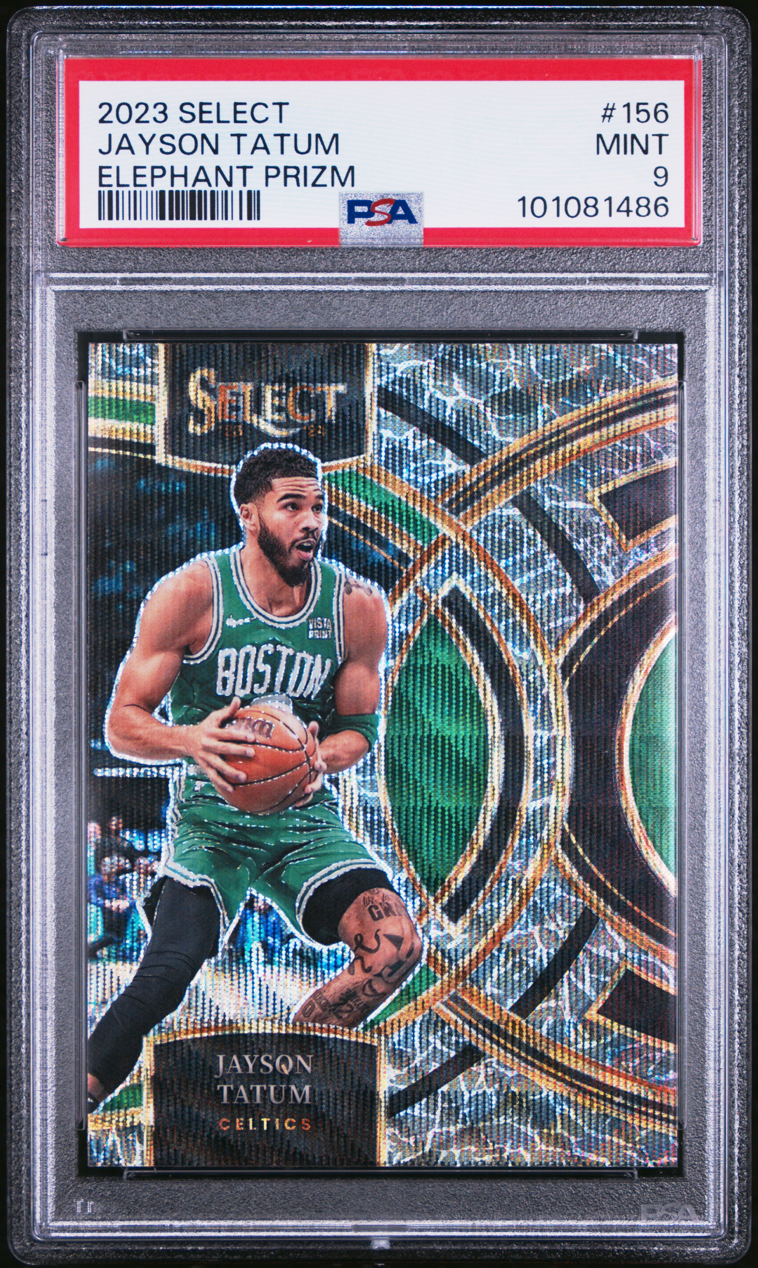 2023 Panini Select Jayson Tatum #156 (Elephant Prizm) Mint 9 front